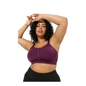 Torrid Wire-Free High-Impact Zip Front Sports Bra Purple Size 46DDD Workout
